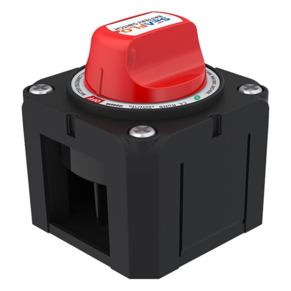 Chave geral marinizada 6-12-24-32V 300A 4 posições de embutir preta